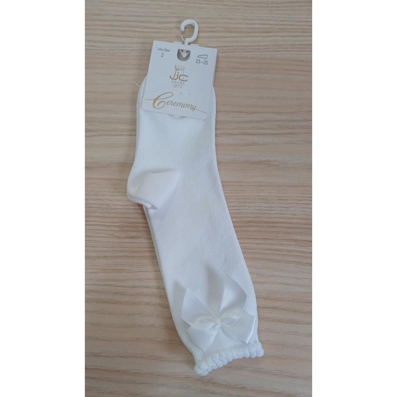 calcetin liso alto con lazo JC
