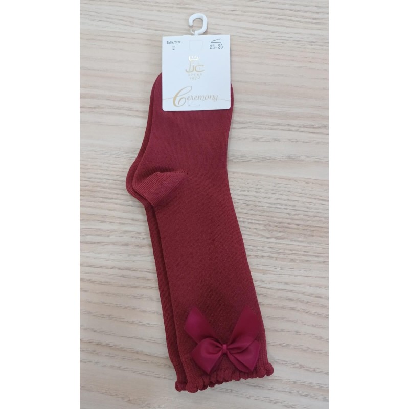 calcetin liso alto con lazo JC