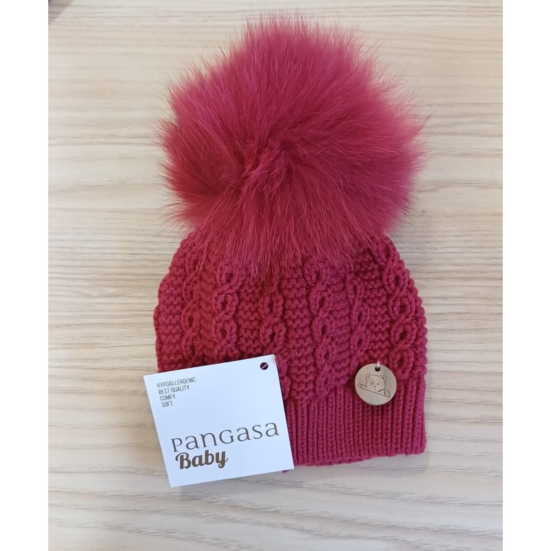 Gorro Pompón  pelo natural Pangasa