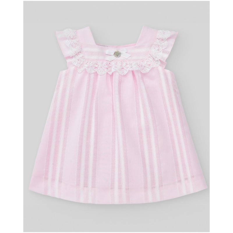 Vestido entredos y braga rosa tiza