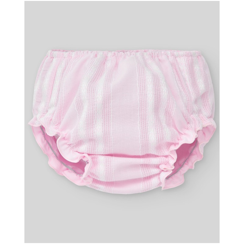 Vestido entredos y braga rosa tiza