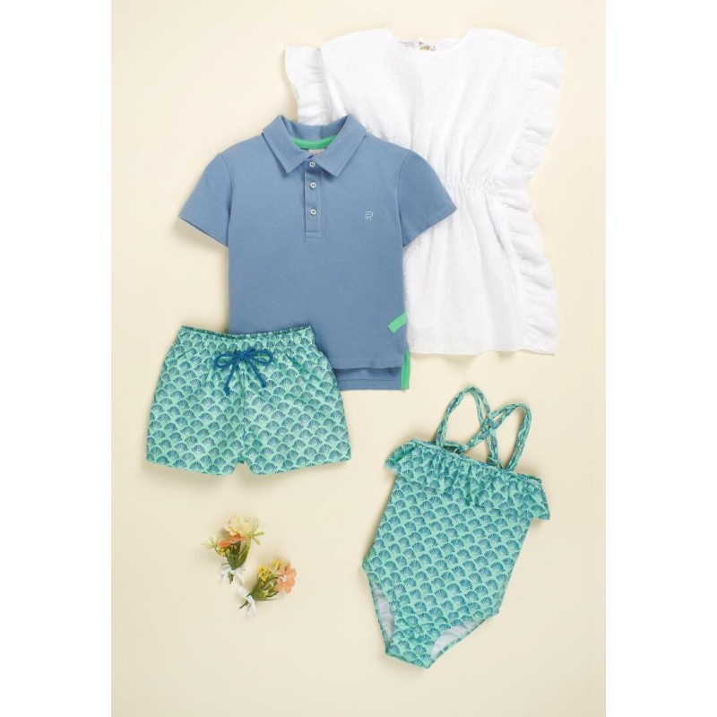 Polo niño infantil azul añil  Colección primavera-verano de la marca española Paz Rodriguez