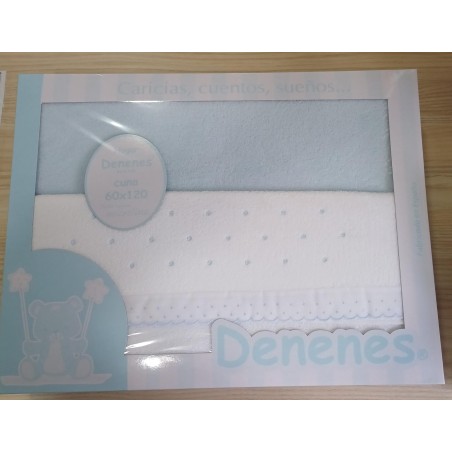 Sábana cuna microlina  topos celeste