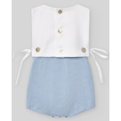 Ranita peto tela "vento" azul cielo 100% algodón  Colección primavera-verano 2025 de la marca española Paz Rodríguez