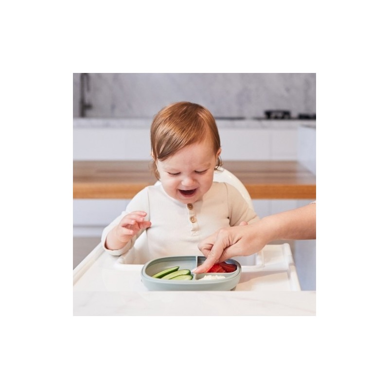 Plato 2 en 1 con ventosa y compartimentos extraíbles - Sage