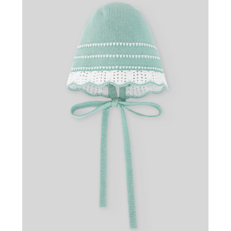 Capota punto conjunto "eido" verde 100 % algodón  Colección primavera-verano 2025 de la marca española Paz Rodriguez