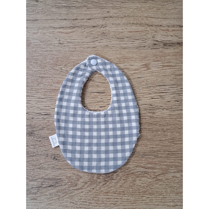 Babero mediano vichy gris