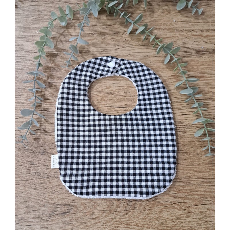 Babero mediano vichy negro