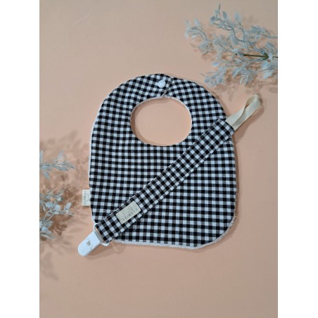 Babero mediano vichy negro