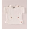 Blusa blanca botones madera Jose Varon