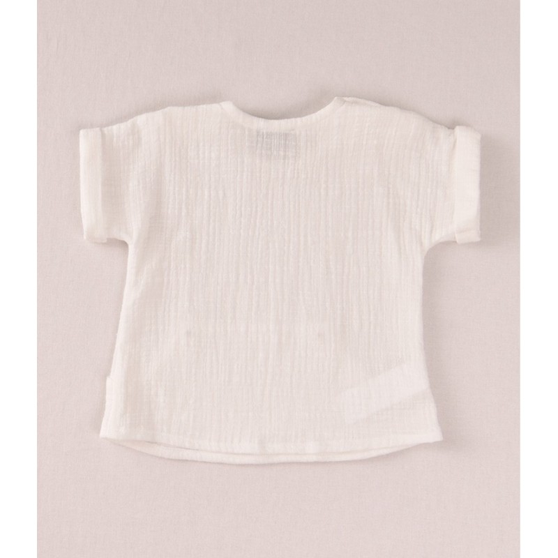Blusa blanca botones madera Jose Varon
