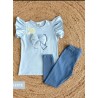 Conjunto Niña Lazo Tull Celeste