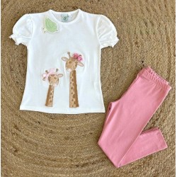 Conjunto niña jirafas