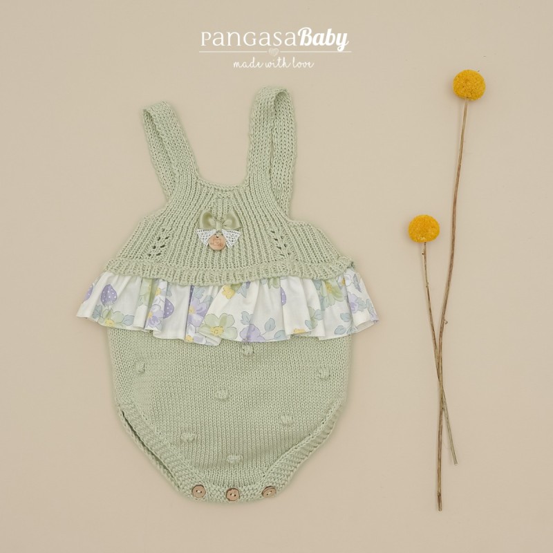 Peto Punto Flores Verde Pangasa