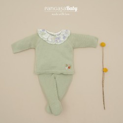 Conjunto con polaina cuello flores Pangasa