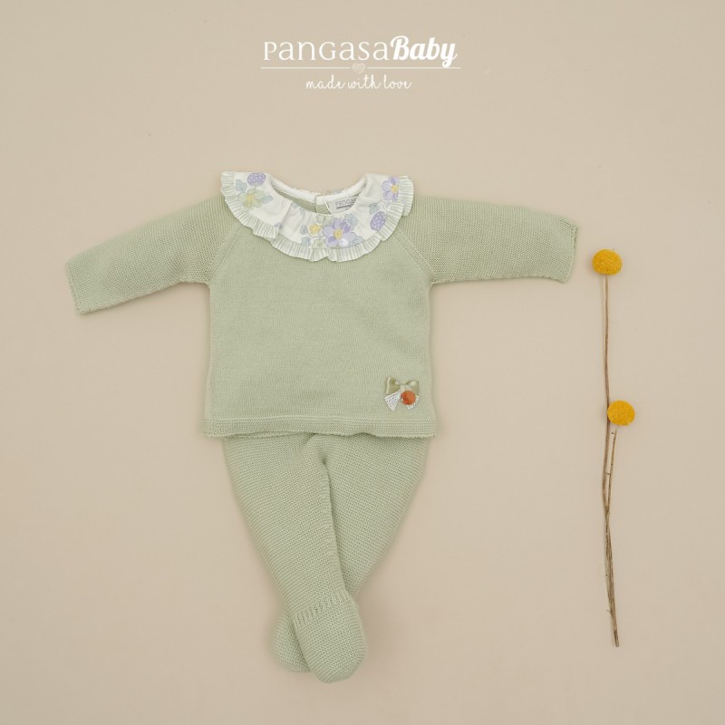 Conjunto con polaina cuello flores Pangasa