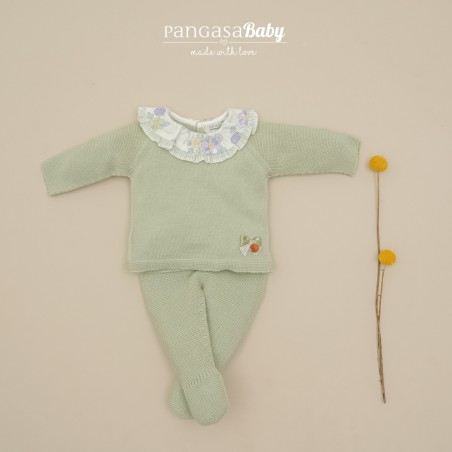 Conjunto con polaina cuello flores Pangasa