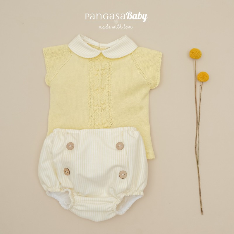 Conjunto ranita rayas amarillo Pangasa