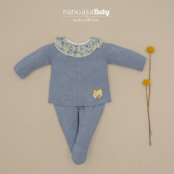 Conjunto con polaina cuello flores Pangasa