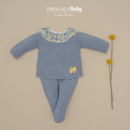 Conjunto con polaina cuello flores Pangasa