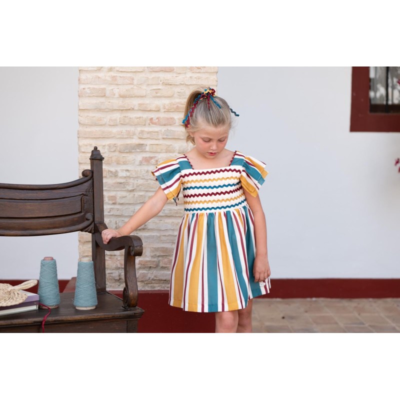 Vestido rayas tricolor Jose Varon