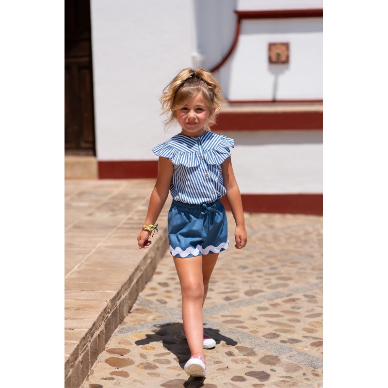 Blusa niña rayas azules Jose Varon