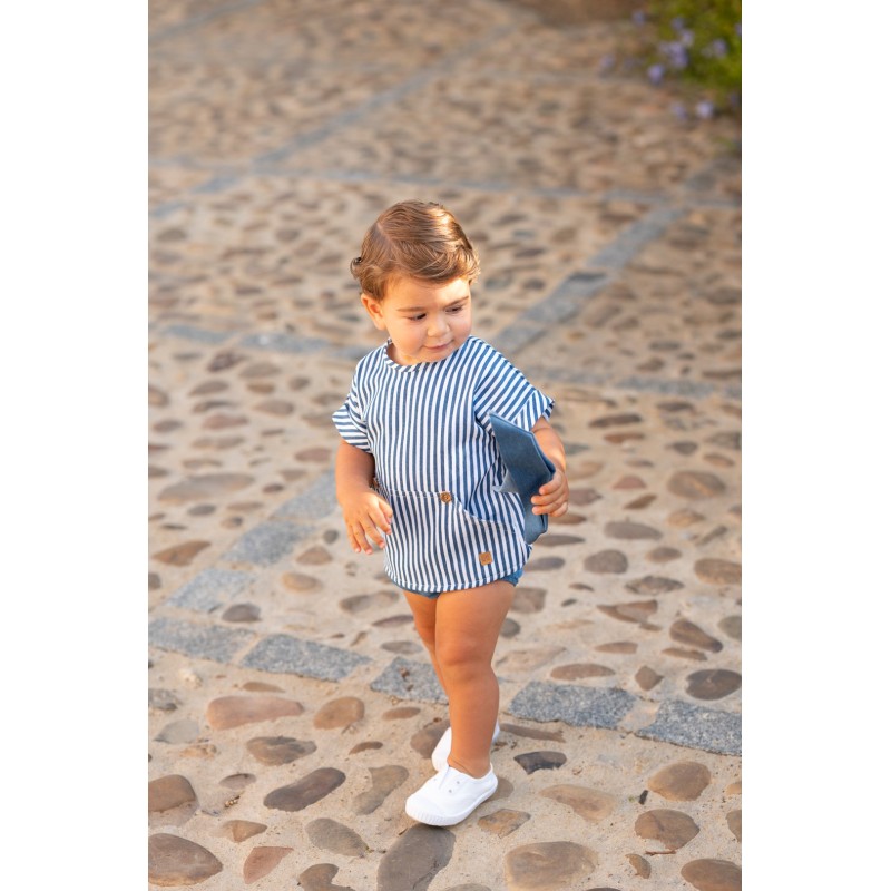 Blusa bebe rayas azules Jose Varon