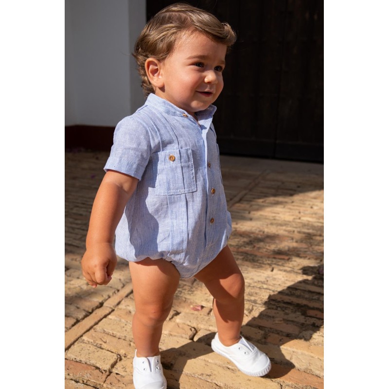 Pelele bolsillos bebe azul Jose Varon