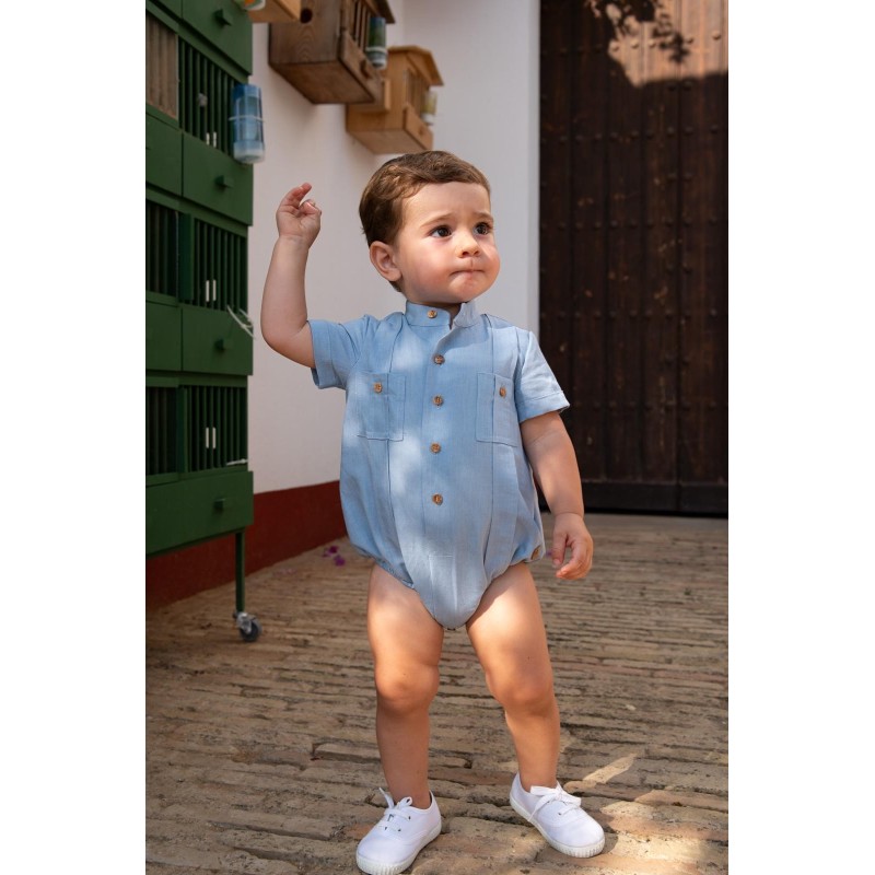 Pelele bolsillos bebe azul Jose Varon