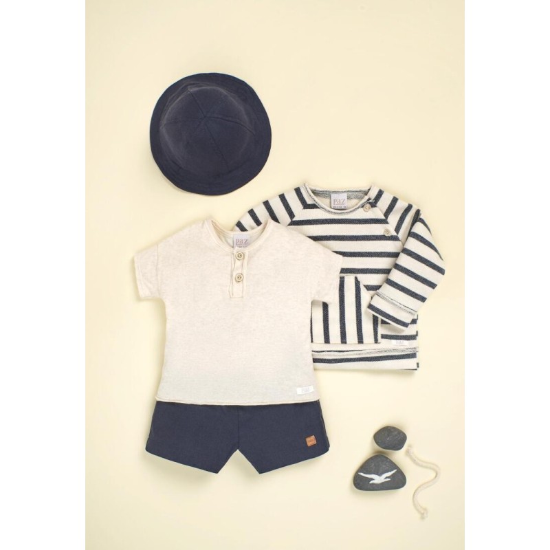 Pantalón corto niño marino  Colección primavera-verano 2025 de la marca española Paz Rodríguez