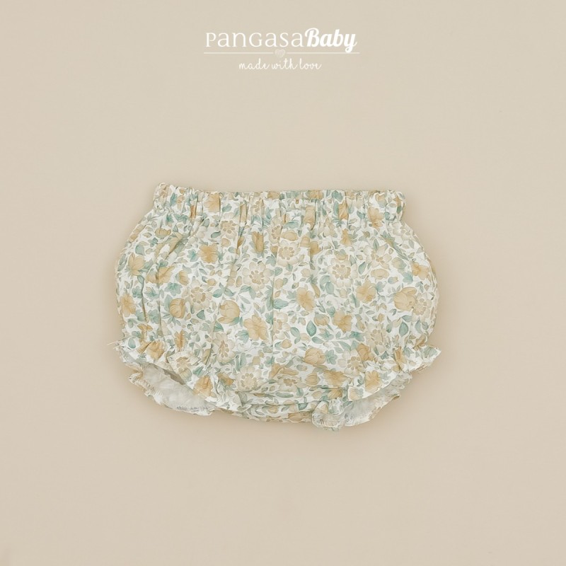 Vestido verde empolvado con flores amarillas Pangasa