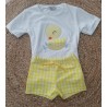 Conjunto camiseta y bañador niño patito amarillo