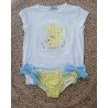 Conjunto camiseta y bañador niña patito girasol