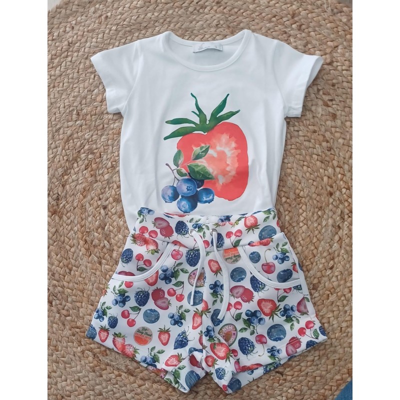 Conjunto niña fresa