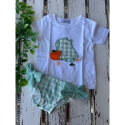 Conjunto camiseta y bañador niña capibara