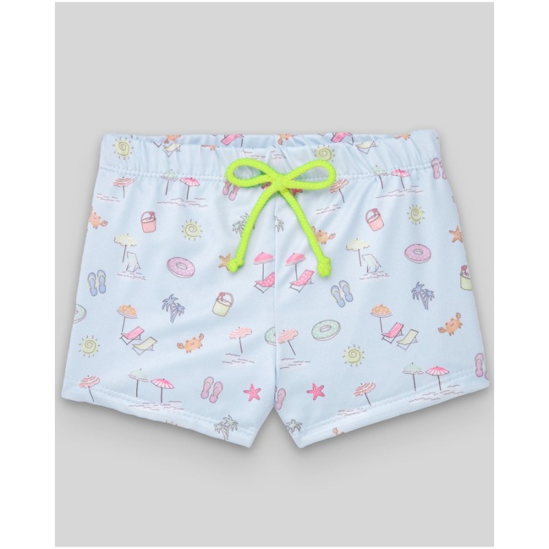 Bañador niño playa baño azul tiza  Colección primavera-verano 2025 de la marca española Paz Rodríguez