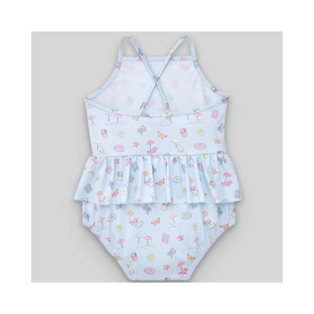 bañador niña playa azul tiza