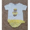 Conjunto niña camiseta y bañador osita flotador vichy amarillo