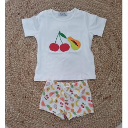Conjunto niño camiseta y bañador frutas