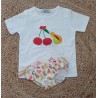 Conjunto niña camiseta y bañador frutas