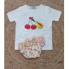 Conjunto niña camiseta y bañador frutas
