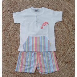 Conjunto niño camiseta y pantalon delfin
