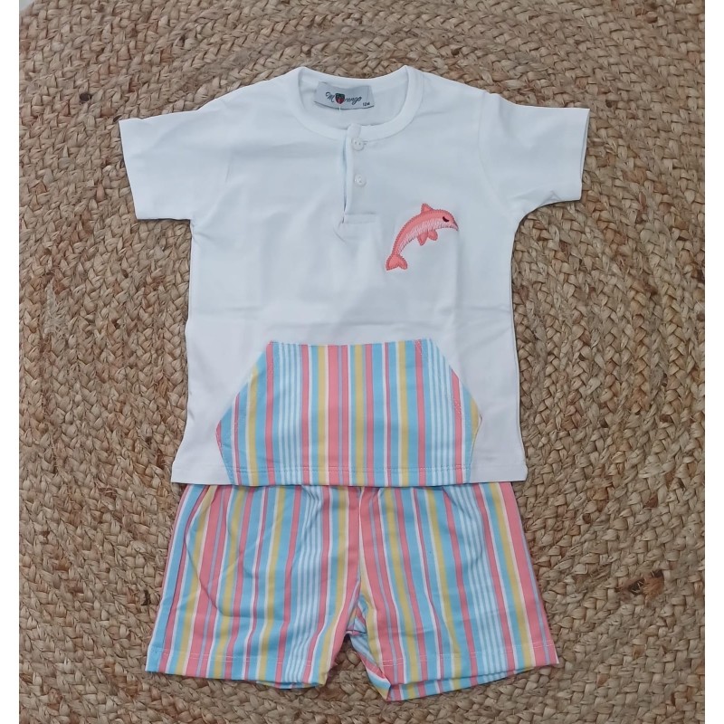 Conjunto niño camiseta y pantalon delfin