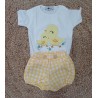 Conjunto niño camiseta y pololo patitos vichy amarillo