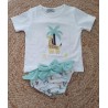 Conjunto niña camiseta y bañador jirafa