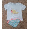 Conjunto niña camiseta y bañador delfin amarillo