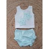 Conjunto niña camiseta y braguita estrellas celeste