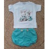 Conjunto niño camiseta y pololo conejitos