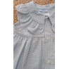 Vestido algodon rayas celeste abertura delante
