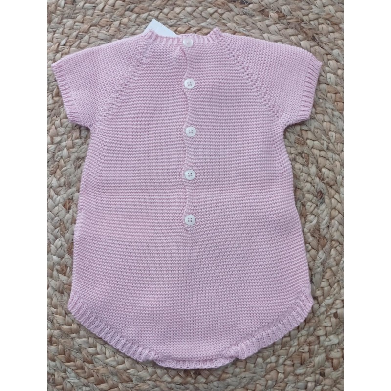 Pelele punto corto rosa